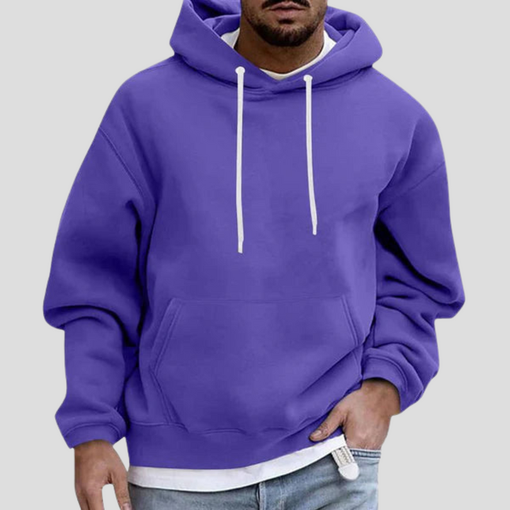 Men's Knitted Pullover Hoodie with Front Pouch Pocket