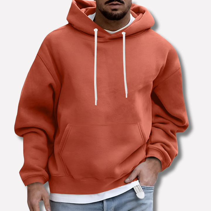 Men's Knitted Pullover Hoodie with Front Pouch Pocket