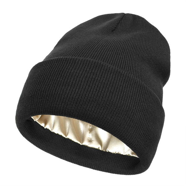 Women's Wool Beanie Hat with Silk Lining