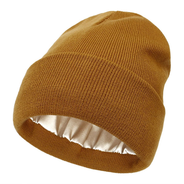 Women's Wool Beanie Hat with Silk Lining