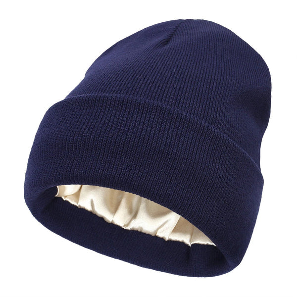 Women's Wool Beanie Hat with Silk Lining
