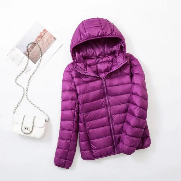 Women's Lightweight Down Hooded Puffer Jacket