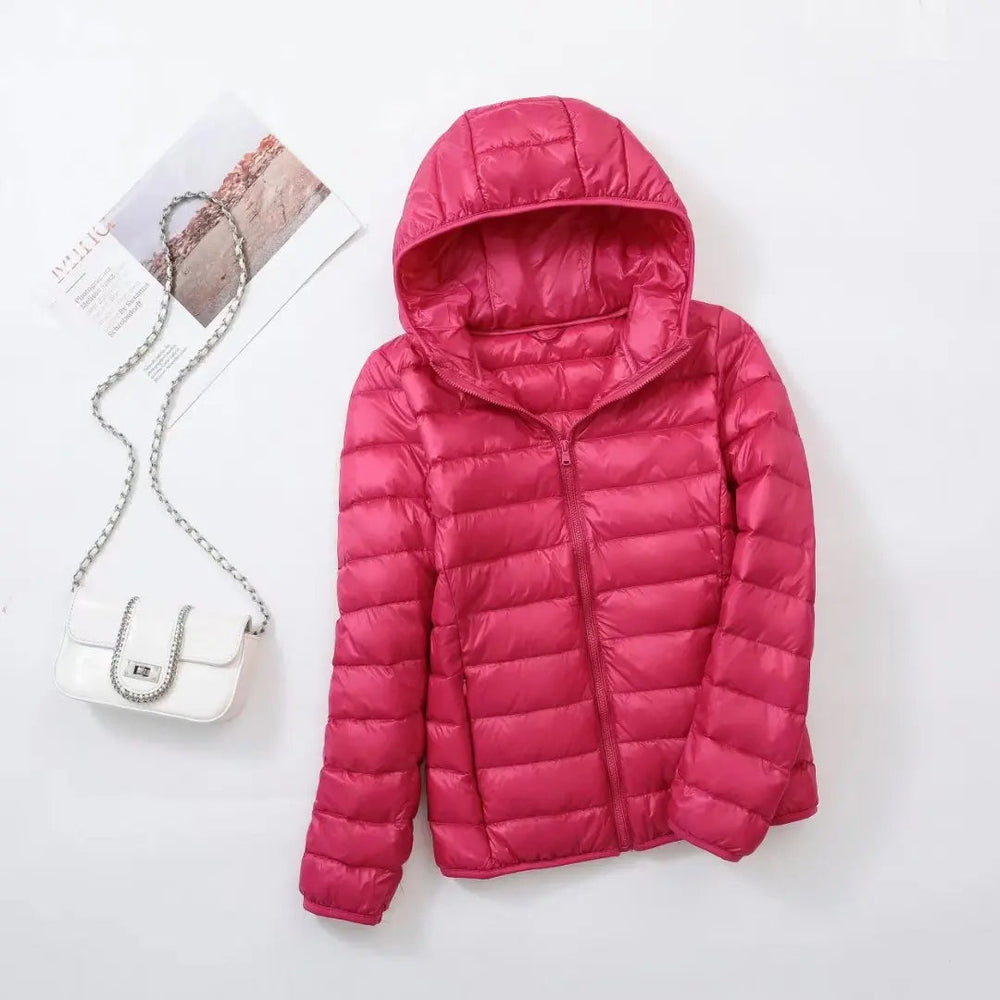 Women's Lightweight Down Hooded Puffer Jacket