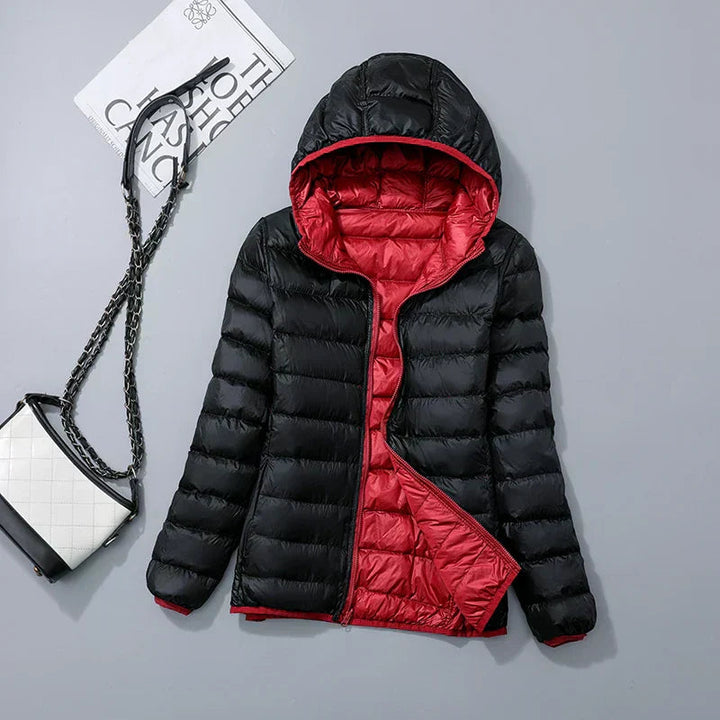 Women's Lightweight Down Hooded Puffer Jacket