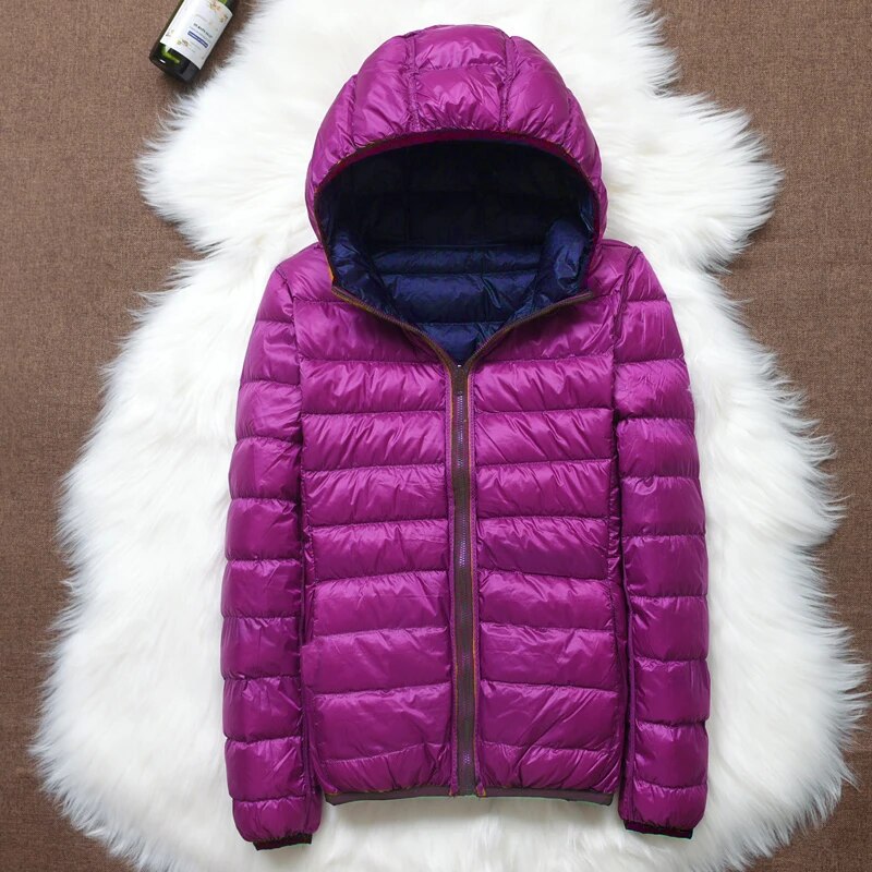 Women's Lightweight Down Hooded Puffer Jacket