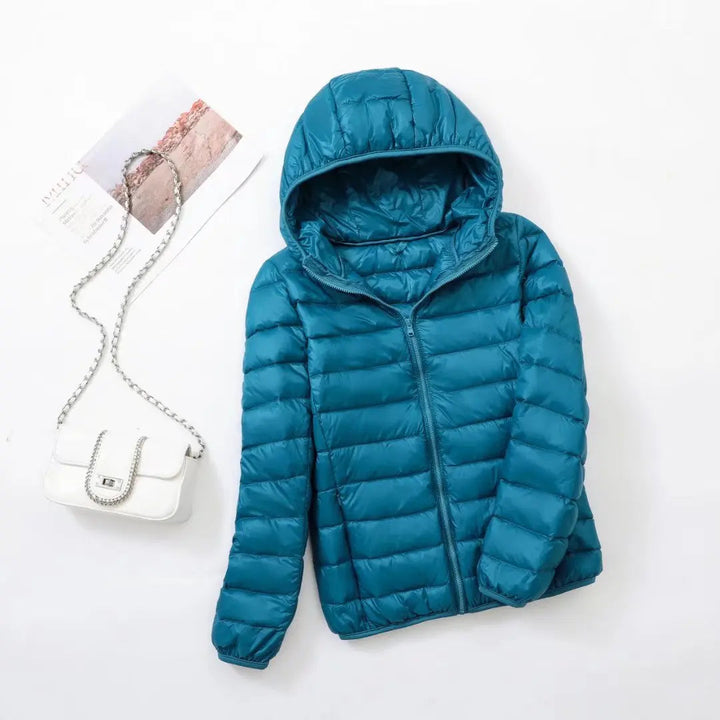 Women's Lightweight Down Hooded Puffer Jacket