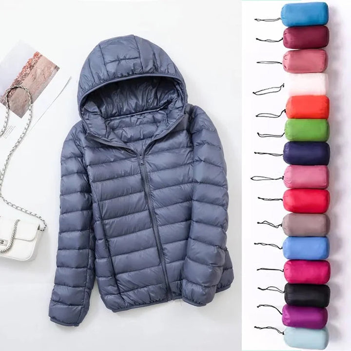 Women's Lightweight Down Hooded Puffer Jacket