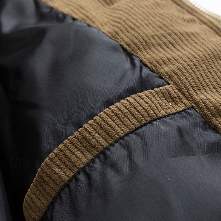 Men's Two-Tone Hooded Puffer Jacket with Full Zip