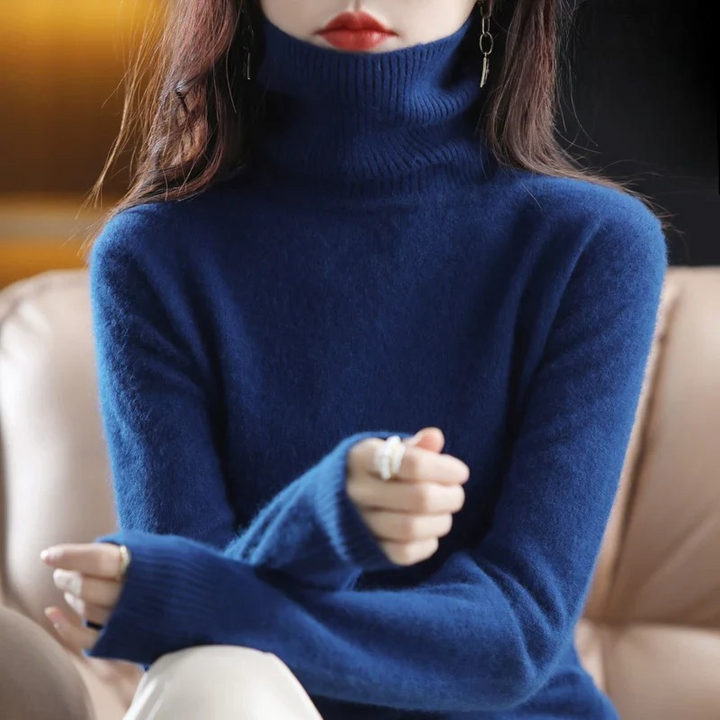 Women's Roll Neck Knit Jumper
