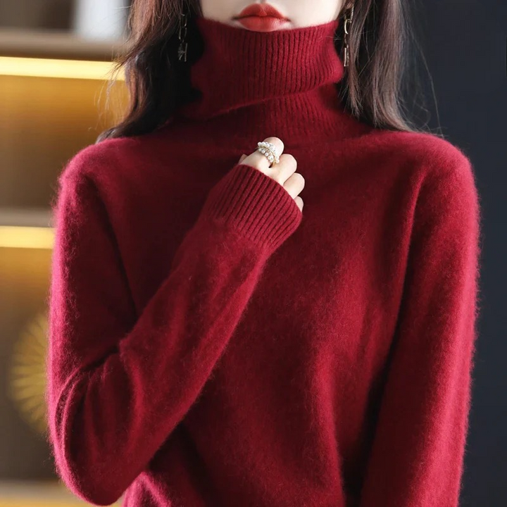 Women's Roll Neck Knit Jumper