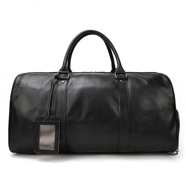 Leather Duffel Bag with Double Top Handle