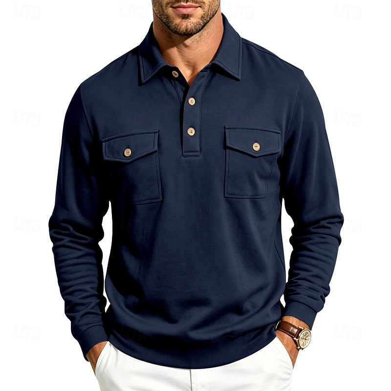 Men's Utility Polo Shirt with Chest Pockets