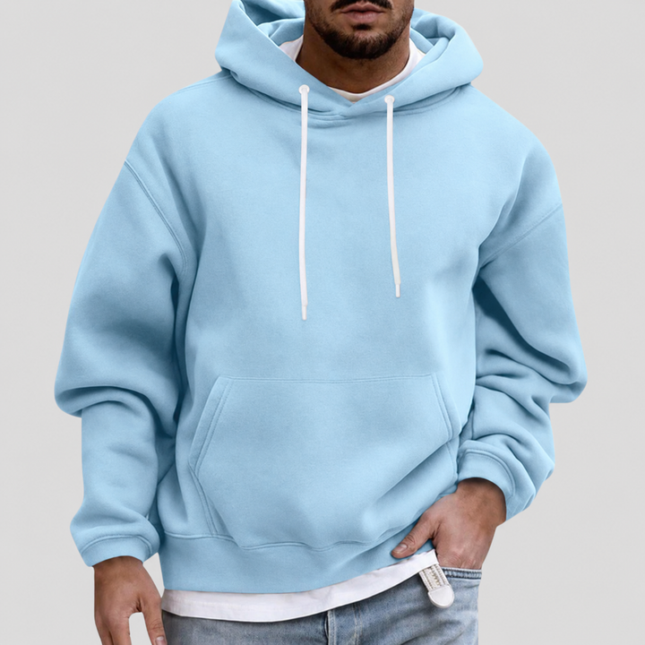 Men's Knitted Pullover Hoodie with Front Pouch Pocket