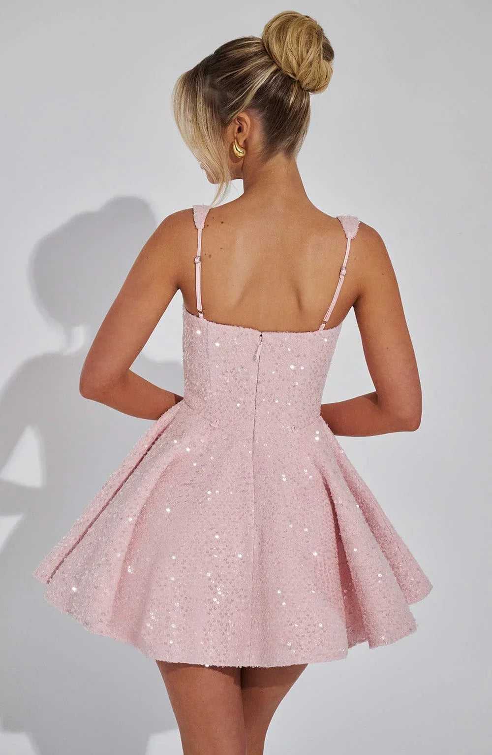 Women's Sequin Skater Dress with Bow Detail