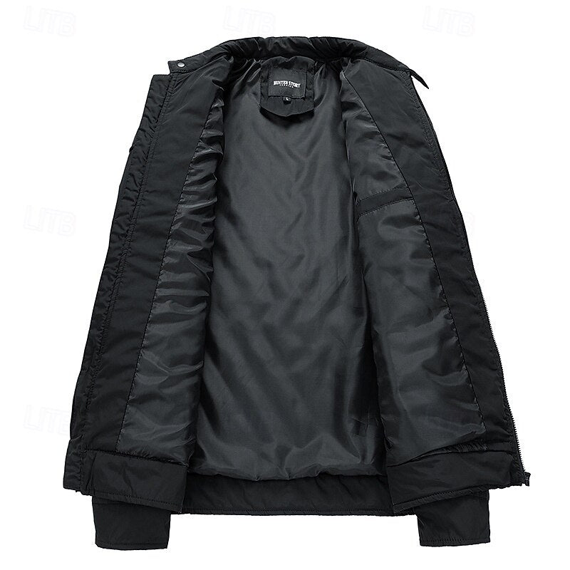 Veste pour homme matelassée en losanges, à col montant et poches zippées