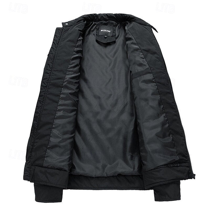 Veste pour homme matelassée en losanges, à col montant et poches zippées