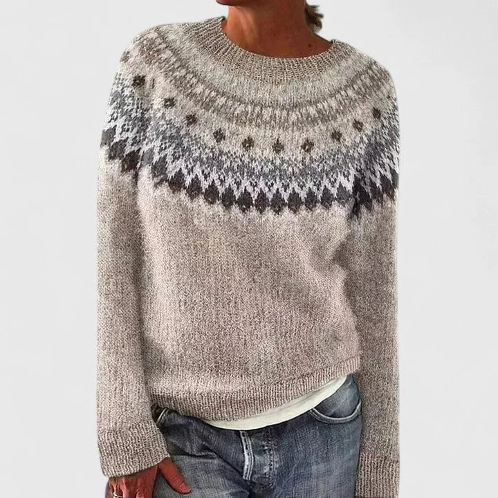 Women's Fair Isle Knit Crew Neck Jumper