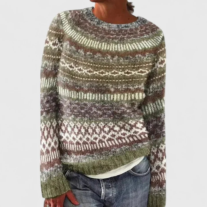Women's Fair Isle Knit Crew Neck Jumper
