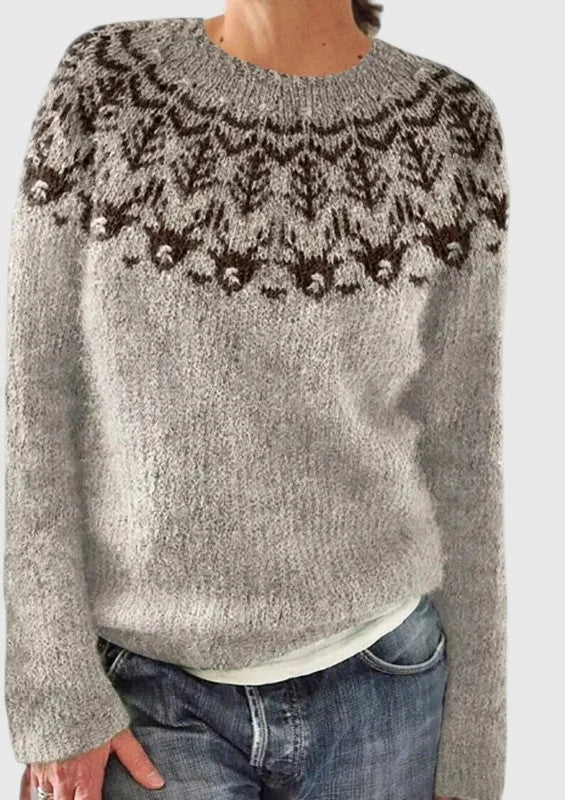 Women's Fair Isle Knit Crew Neck Jumper