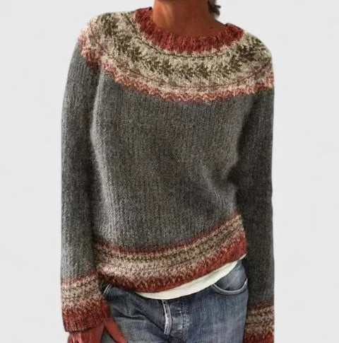 Women's Fair Isle Knit Crew Neck Jumper