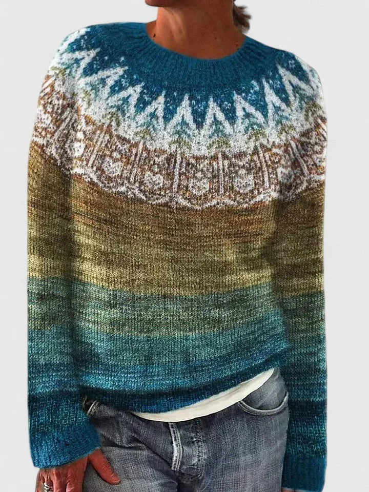 Women's Fair Isle Knit Crew Neck Jumper