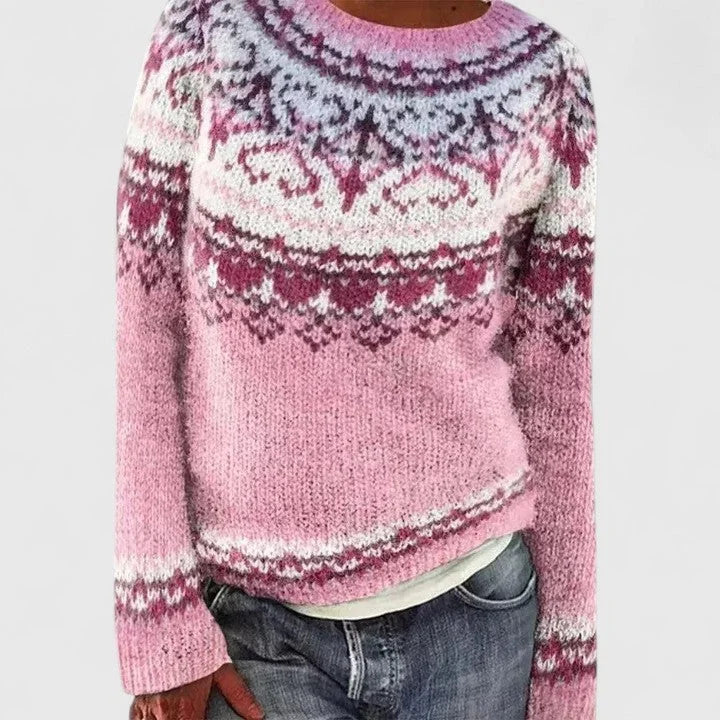 Women's Fair Isle Knit Crew Neck Jumper