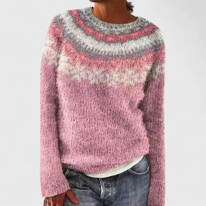 Women's Fair Isle Knit Crew Neck Jumper