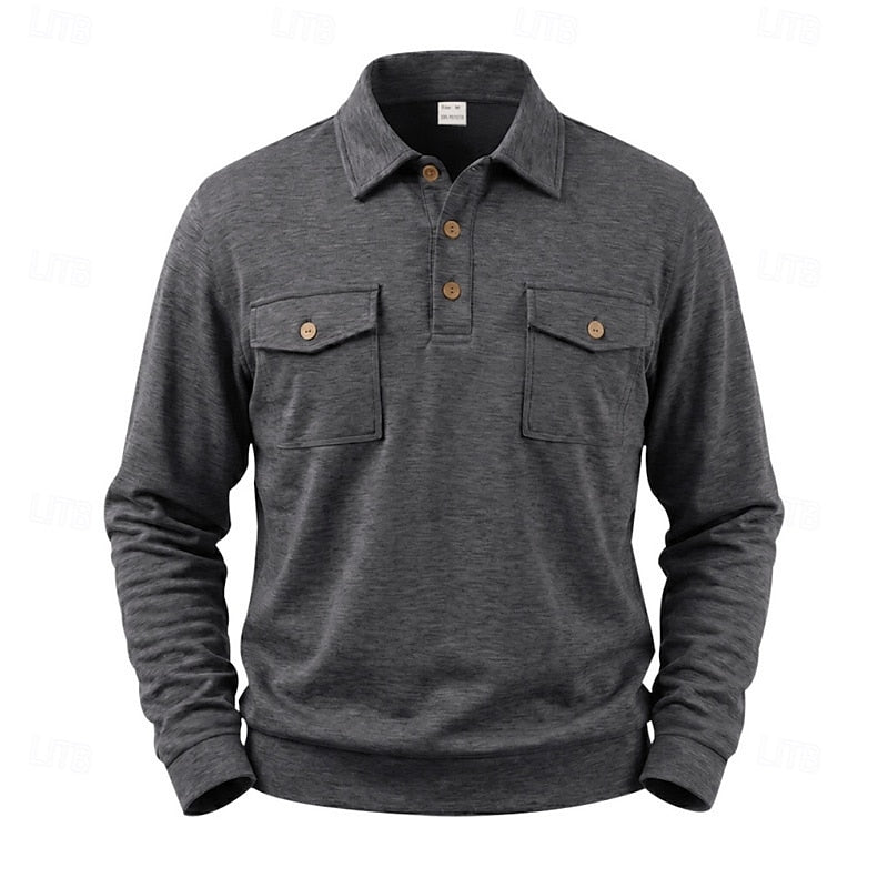 Men's Utility Polo Shirt with Chest Pockets