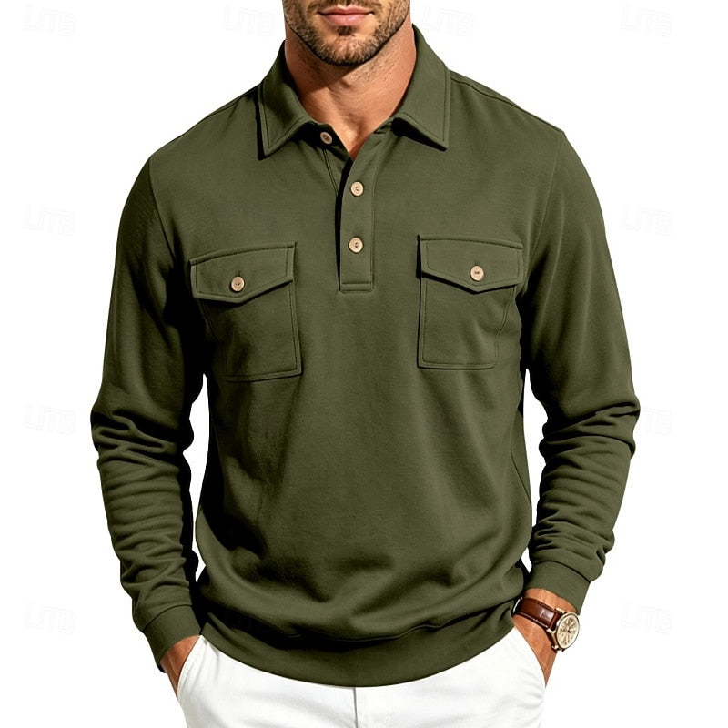 Men's Utility Polo Shirt with Chest Pockets