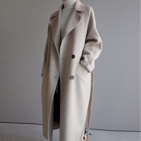 Women's Double Breasted Longline Trench Coat