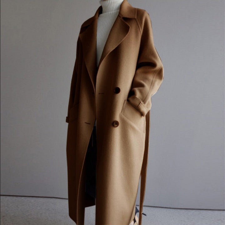 Women's Double Breasted Longline Trench Coat