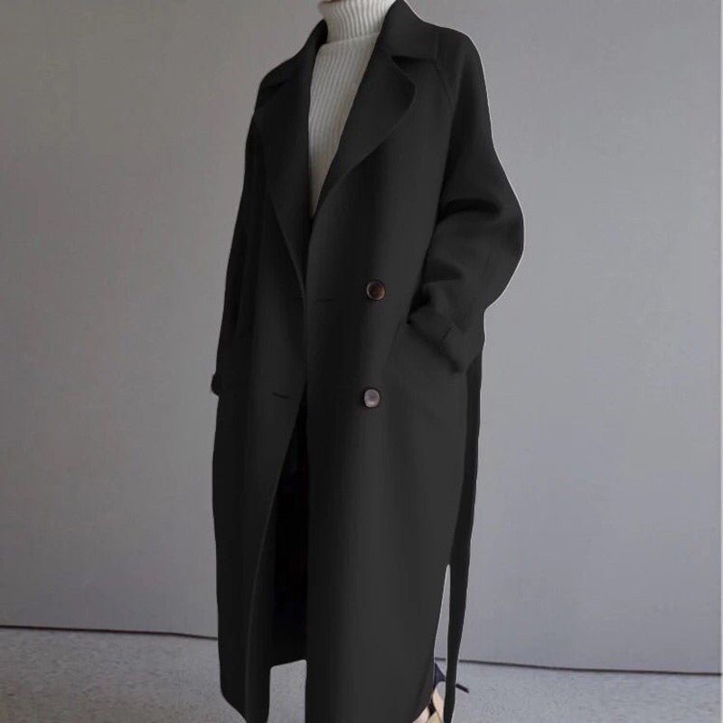 Women's Double Breasted Longline Trench Coat