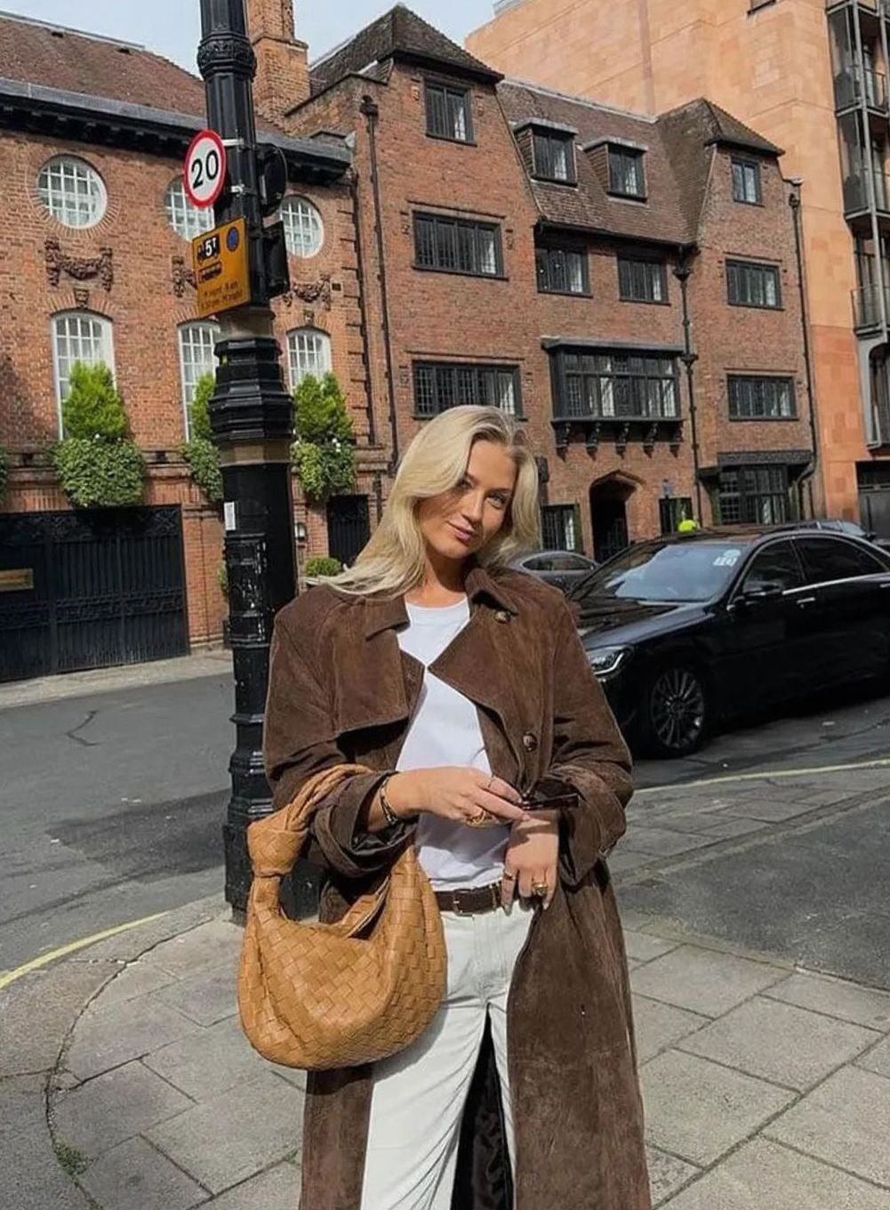 Women's Belted Trench Coat with Notch Collar