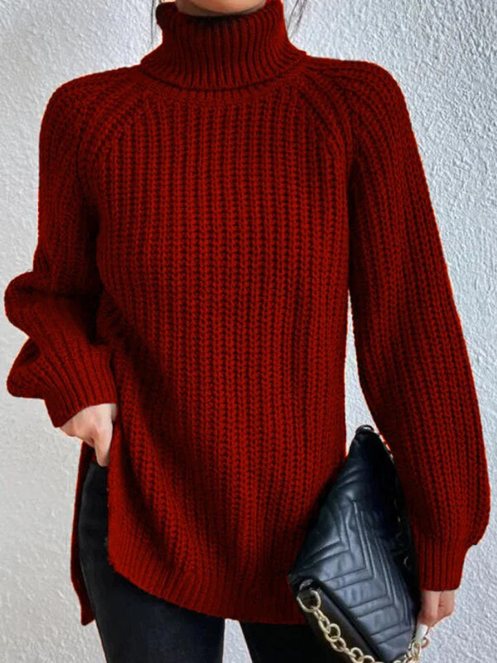 Women's Chunky Knit Turtleneck Jumper in Relaxed Fit