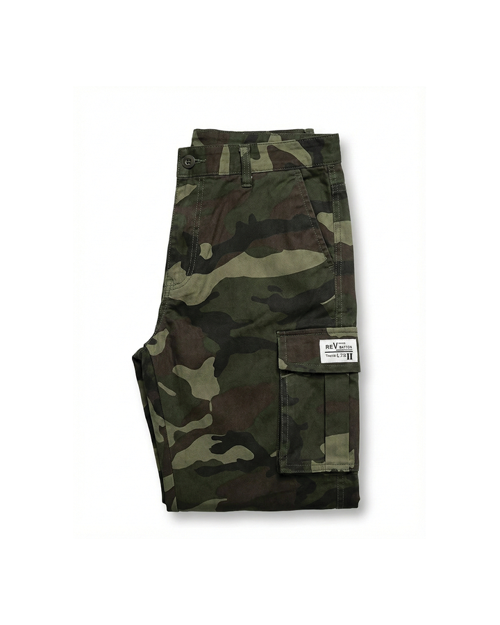 Men's Camouflage Cargo Joggers with Cuffed Hem