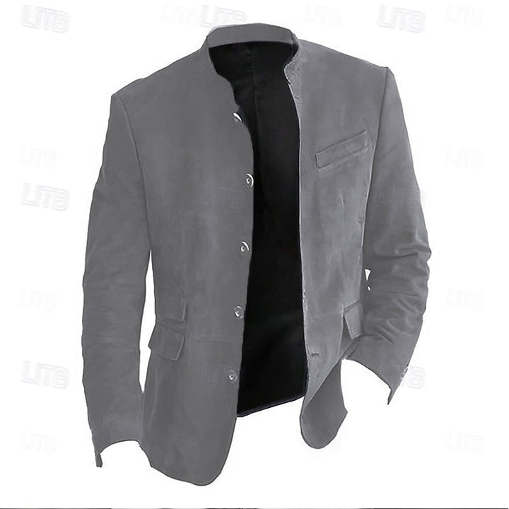 Men's Suede Stand Collar Jacket in Regular Fit