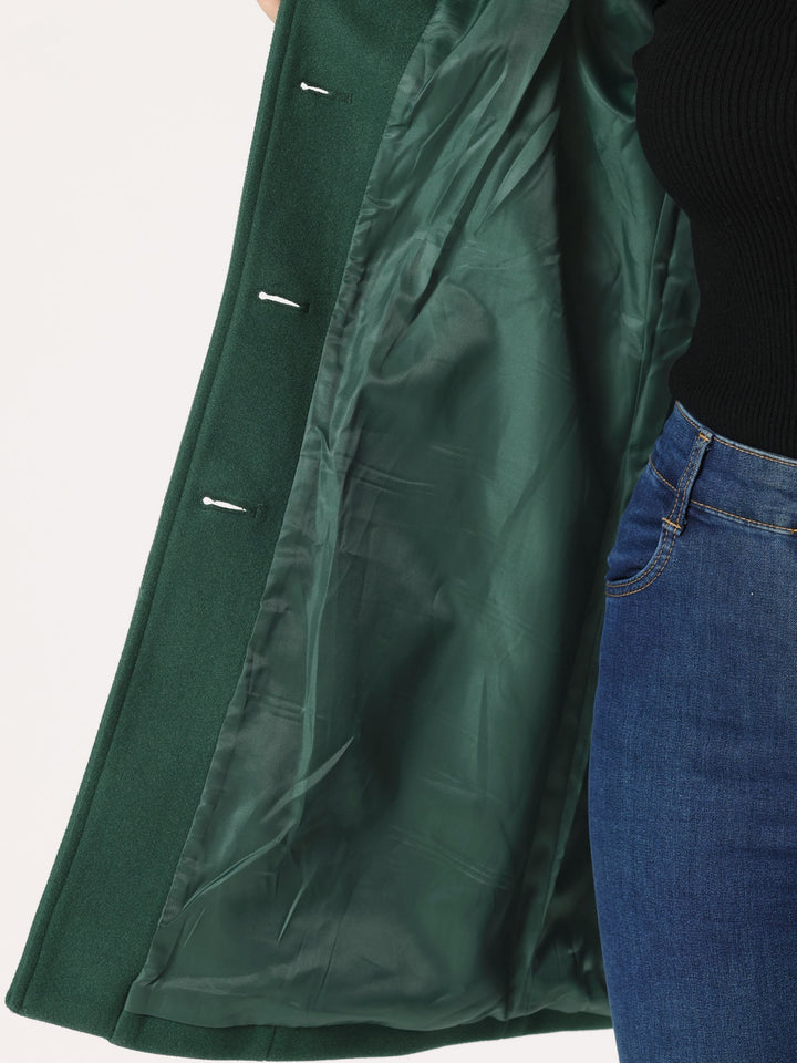 Women's Single-Breasted Fitted Coat with Collar