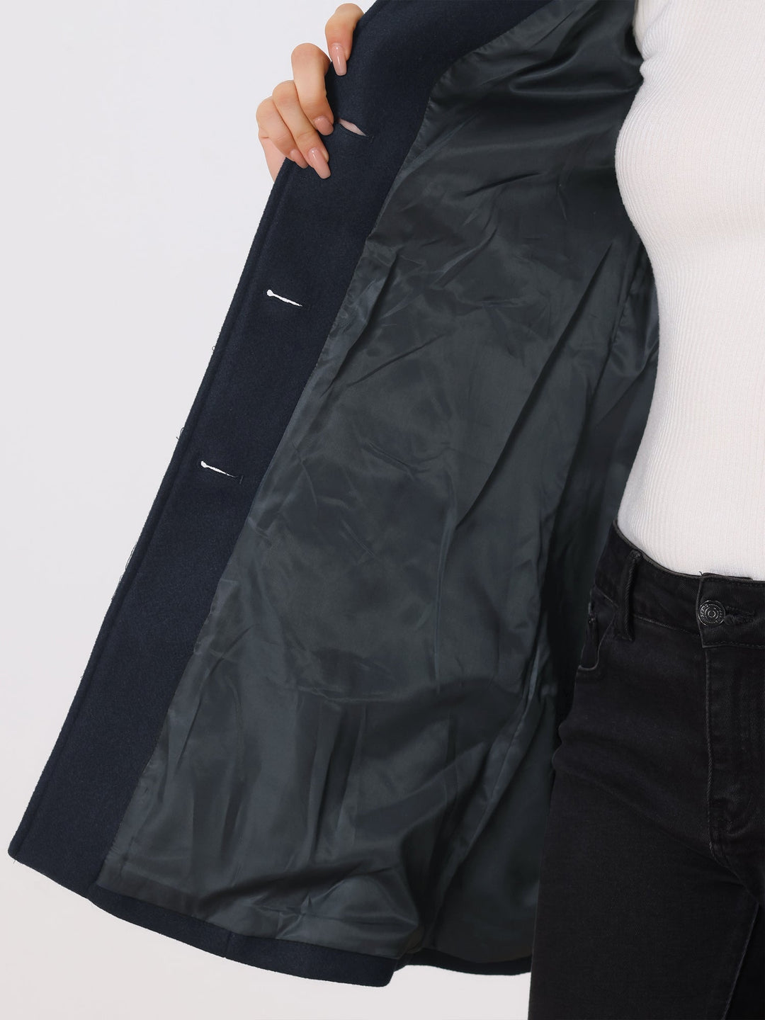 Women's Single-Breasted Fitted Coat with Collar