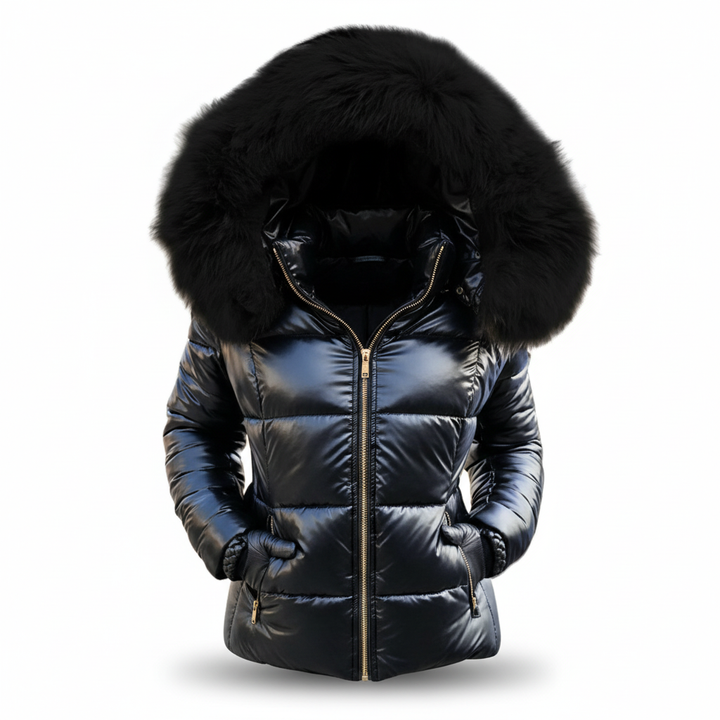 Women's Padded Parka with Fur Trim Hood