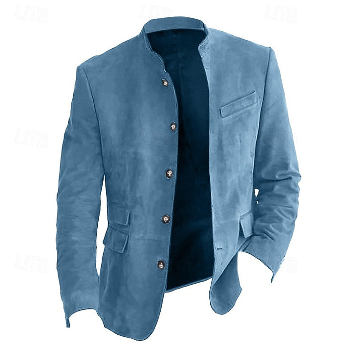 Men's Suede Stand Collar Jacket in Regular Fit