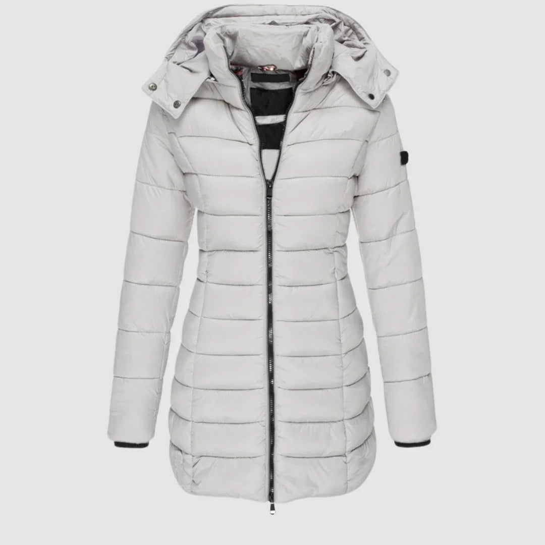 Women's Quilted Longline Hooded Puffer Jacket