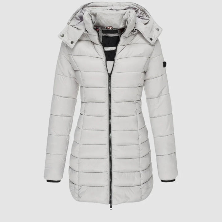 Women's Quilted Longline Hooded Puffer Jacket