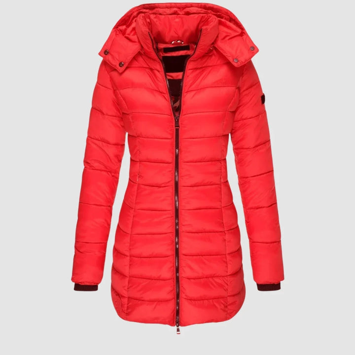 Women's Quilted Longline Hooded Puffer Jacket