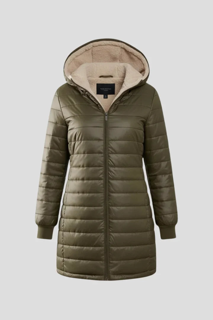 Women's Sherpa-Lined Hooded Puffer Coat