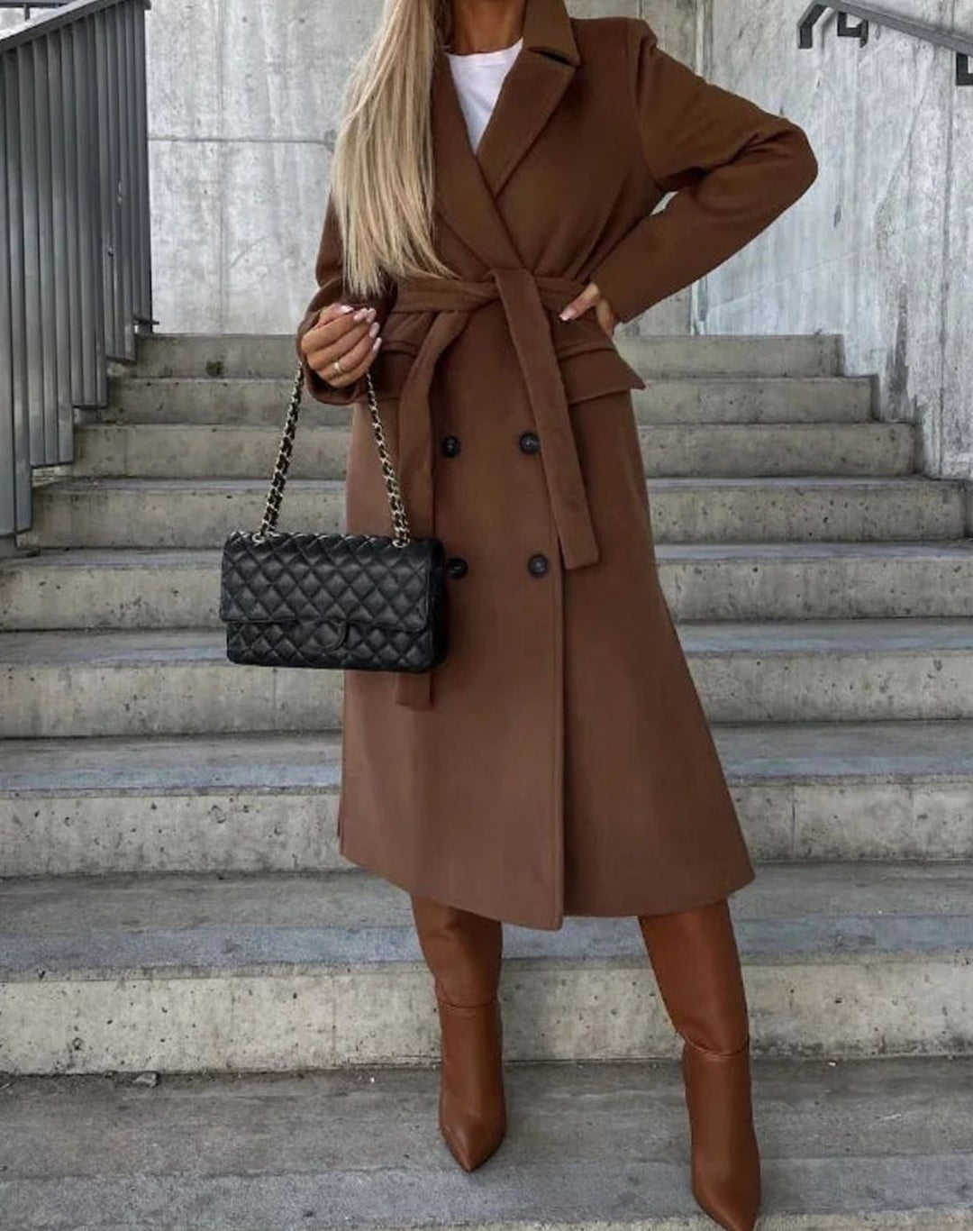 Women's Double-Breasted Belted Trench Coat
