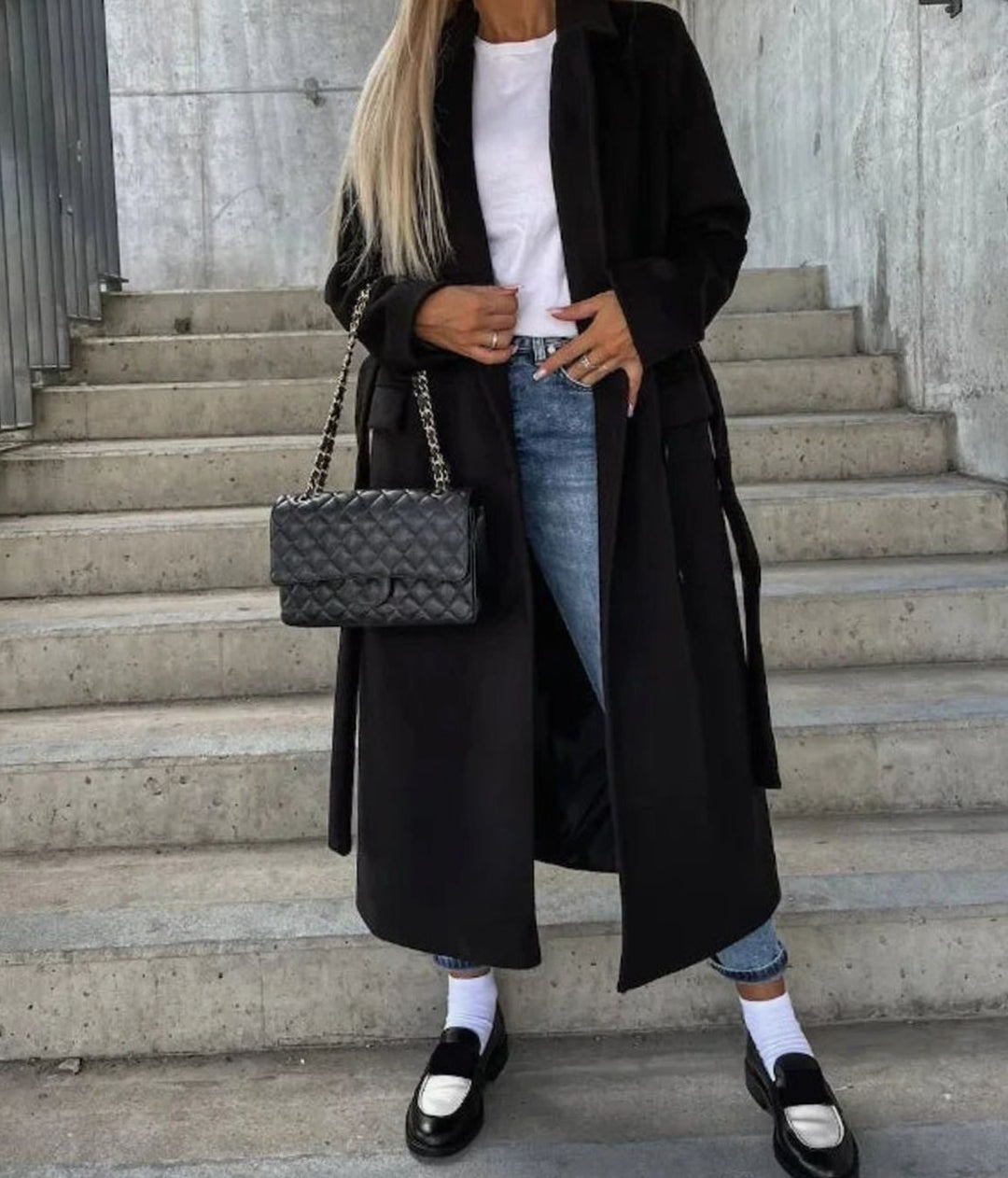 Women's Double-Breasted Belted Trench Coat