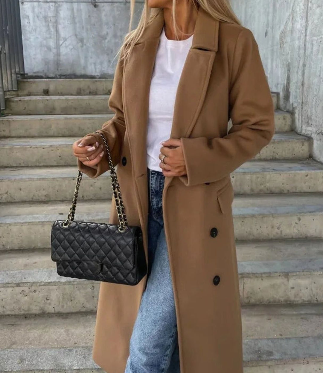 Women's Double-Breasted Belted Trench Coat
