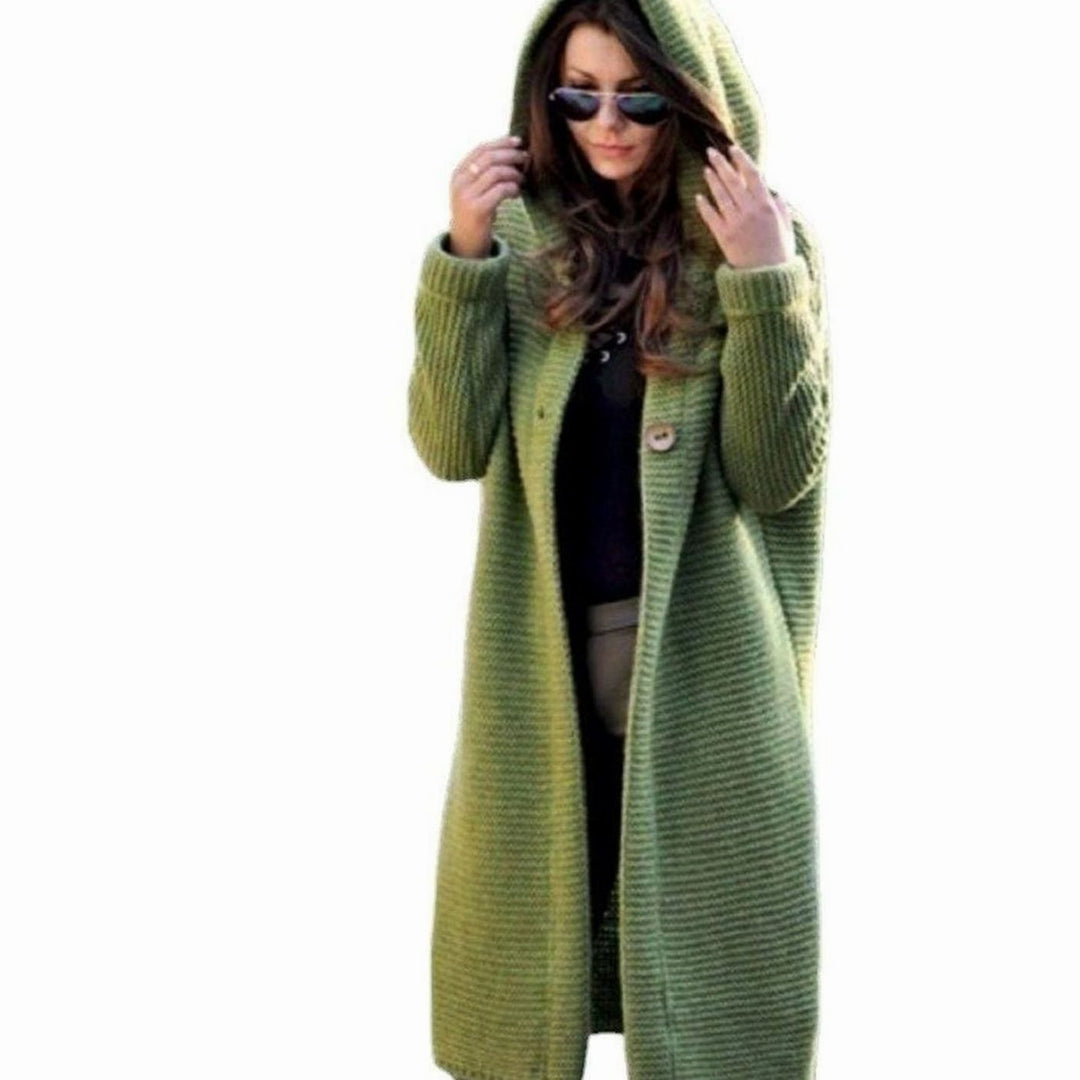 Women's Hooded Longline Knit Cardigan