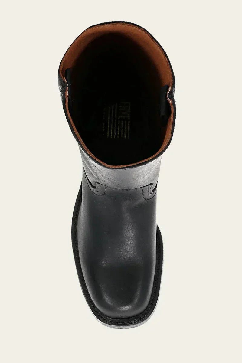 Women's Leather Knee-High Boots with Block Heel