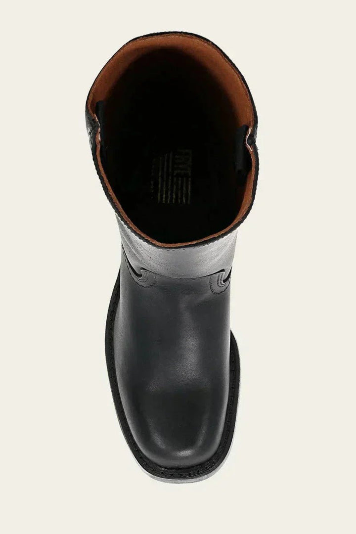 Women's Leather Knee-High Boots with Block Heel
